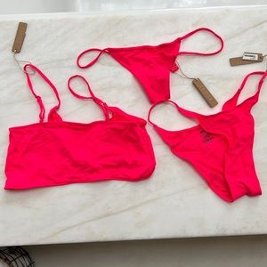 SKIMS neon pink lingerie set (sz S) NEW TAGS